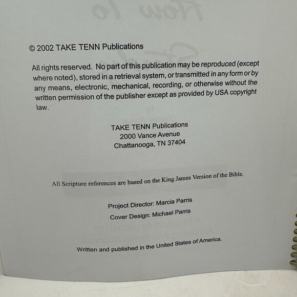 Learning How To Study Teachers Edition Spiral Bound Book Take Tenn Publications - Picture 4 of 4